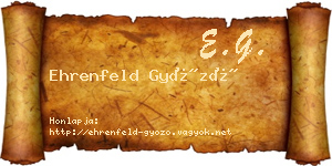 Ehrenfeld Győző névjegykártya